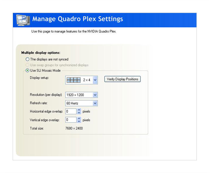 Manage Quadro Plex Settings