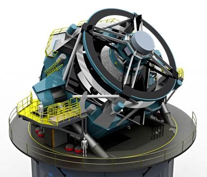 Rendering of the LSST, an 8.4-meter ground-based telescope