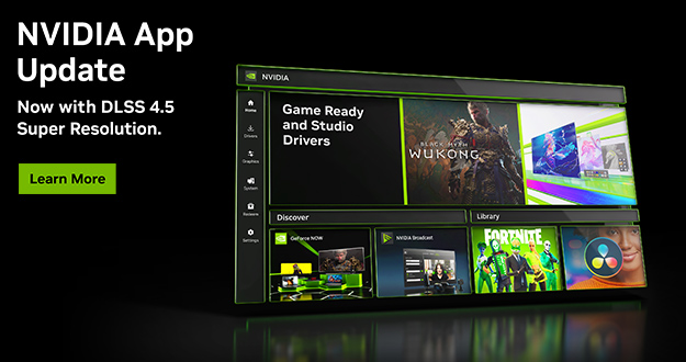 NVIDIA App Update Adds DLSS 4.5 Super Resolution & New GeForce Game Ready Driver