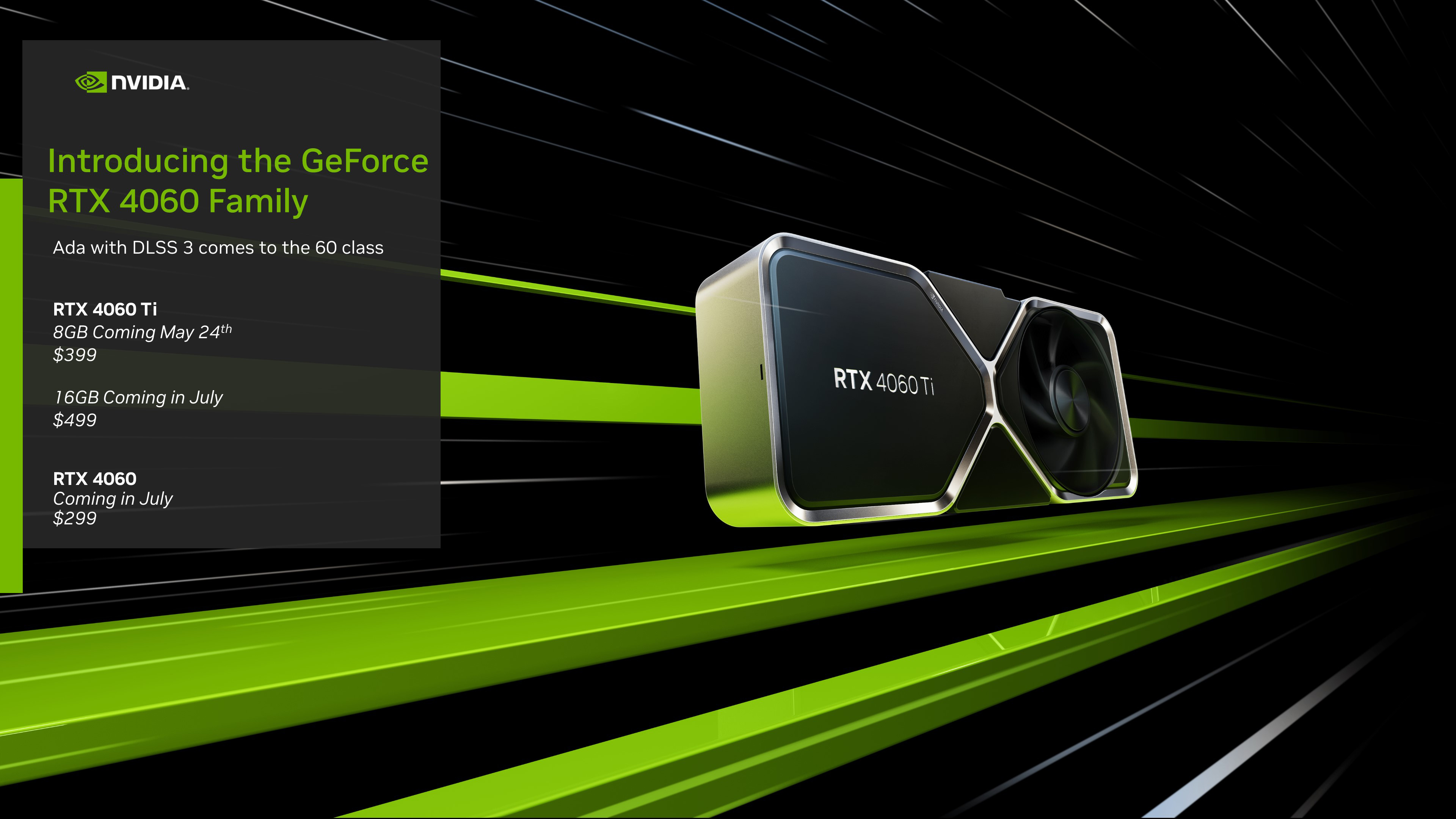 Geforce Rtx 4060 및 Rtx 4060 Ti 발표: 5월 24일부터 구매 가능, $299부터 시작 | Geforce 뉴스 |  Nvidia
