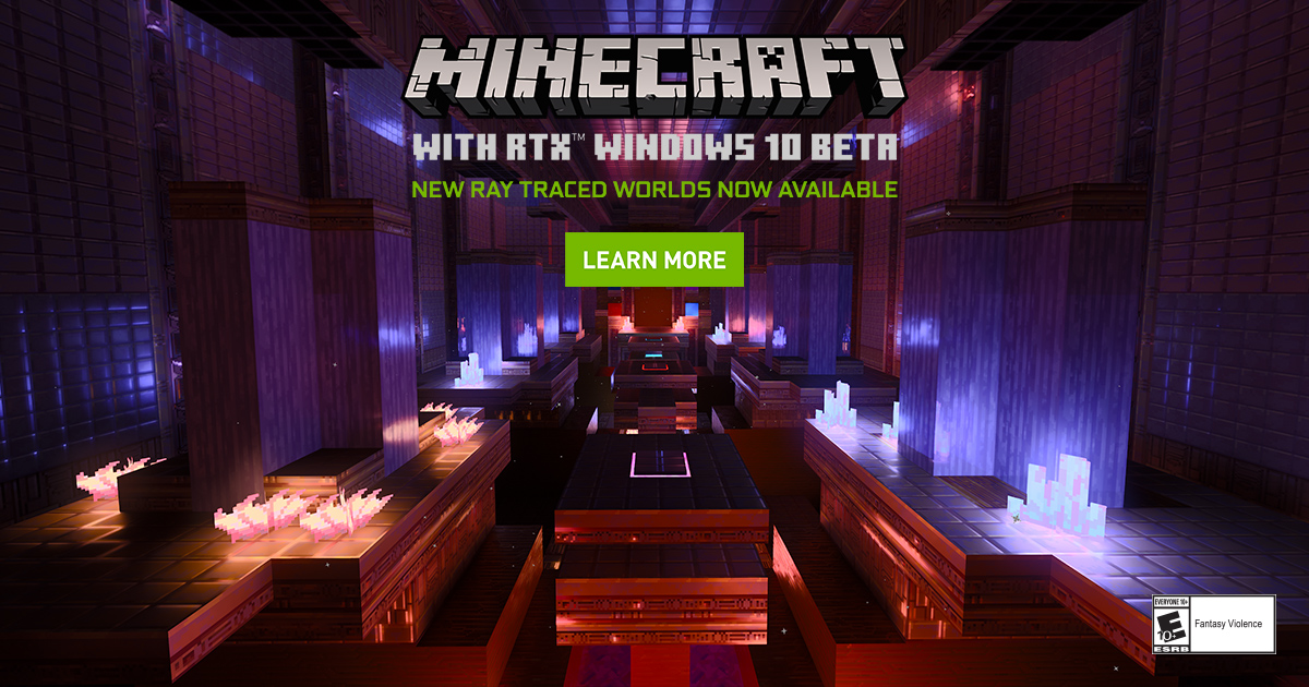 Minecraft World Pack 3 和windows 10 Rtx 測試版 Nvidia