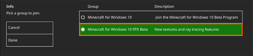 Minecraft with RTX Beta: Xbox Insider Hub - Enroll and Unenroll