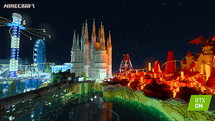 Minecraft with RTX Beta: Imagination Island - Interactive Screenshot Comparison - RTX ON