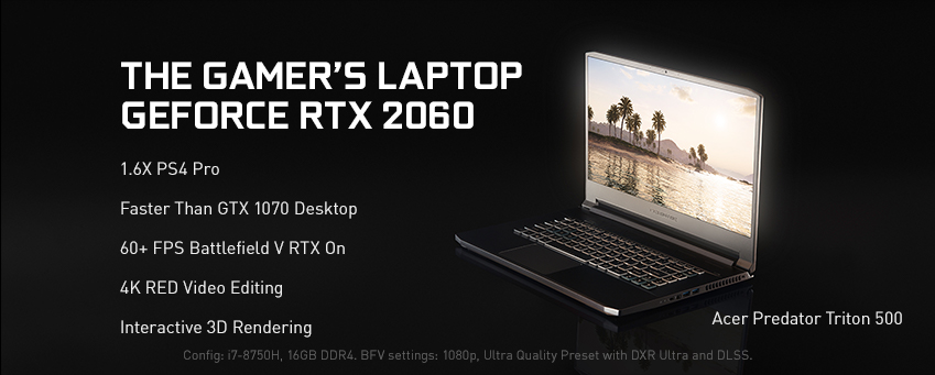 The Gamer's laptop Geforce rtx 2060