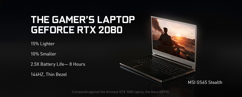 The Gamer's laptop Geforce rtx 2080