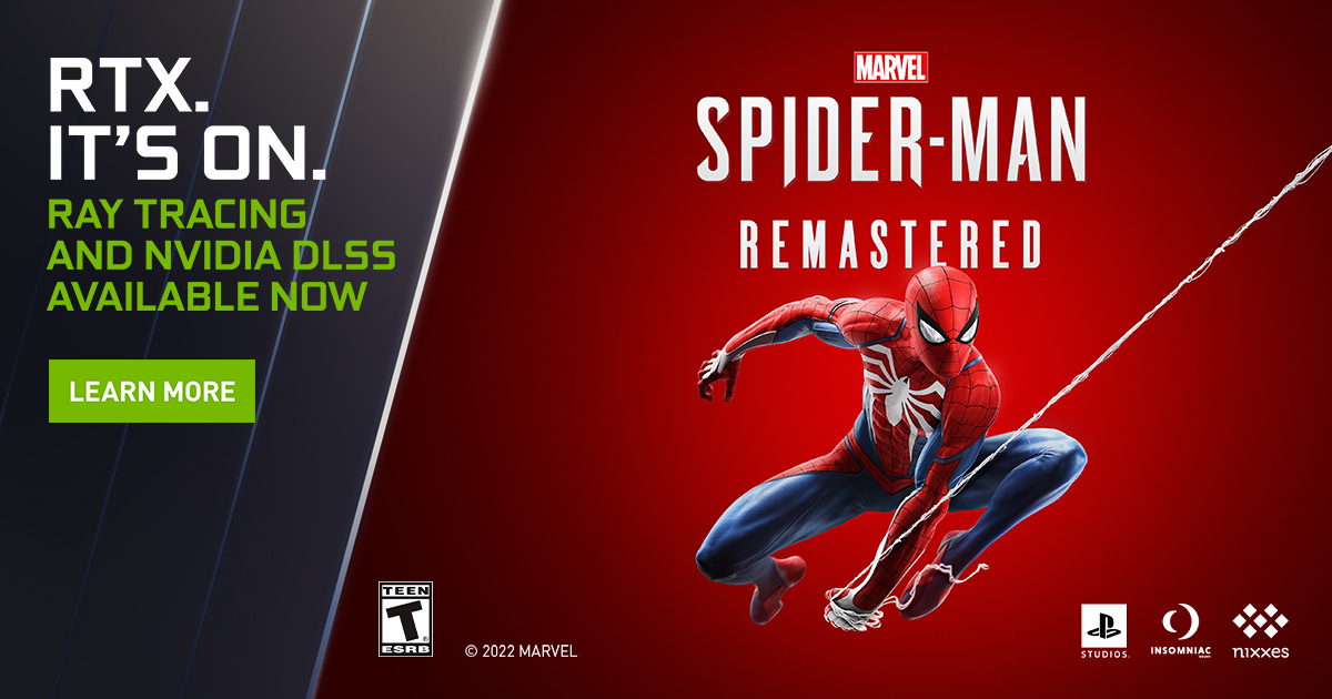 Marvel's Spider-Man Remastered Out Now On PC with NVIDIA DLSS, DLAA, Ray  Tracing & More, GeForce News