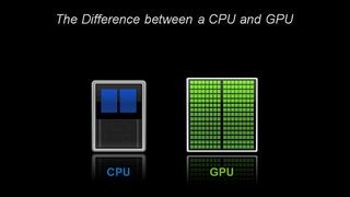 The difference between a CPU and GPU.