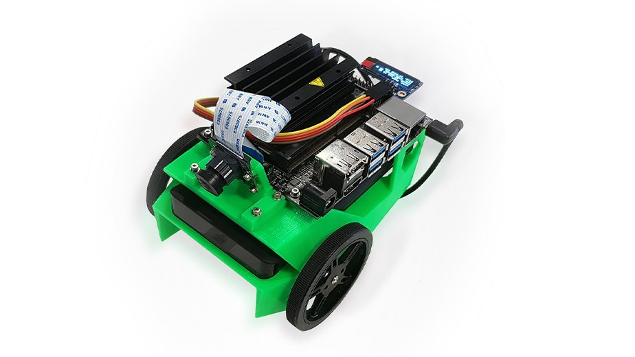 Waveshare JetBot AI Kit - Robot AI Con Jetson Nano 4GB, Fotocamera Grandangolare 8MP, WiFi AC8265, OLED - Per Sviluppo E Apprendimento Automatico (Batterie Non Incluse)