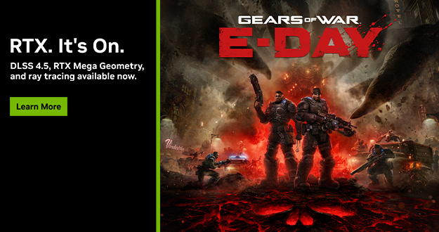 Gears of War: E-Day Available Now With DLSS 4.5, Ray Tracing & RTX Mega Geometry: Get The Definitive PC Experience On GeForce RTX PCs and Laptops, and GeForce NOW