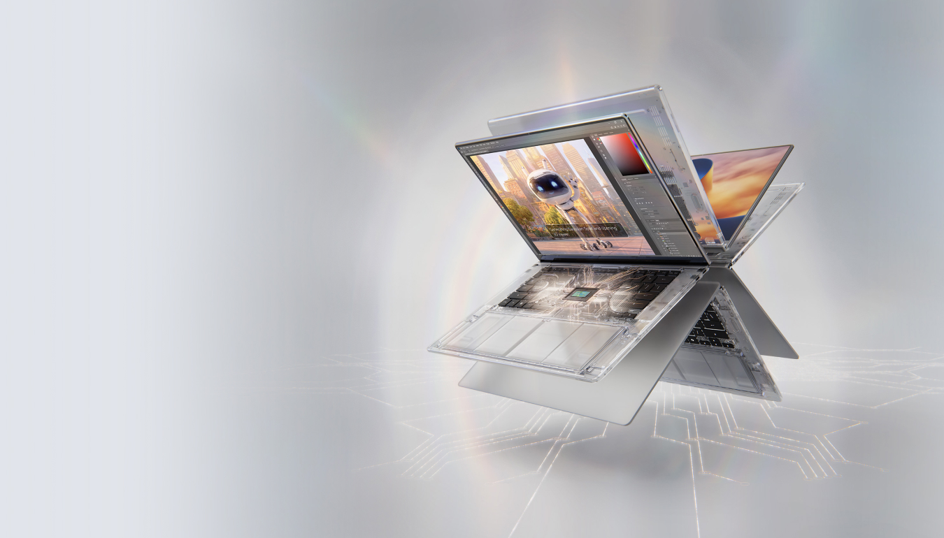 NVIDIA RTX Spark laptop family shown with an exploded view of the internal design