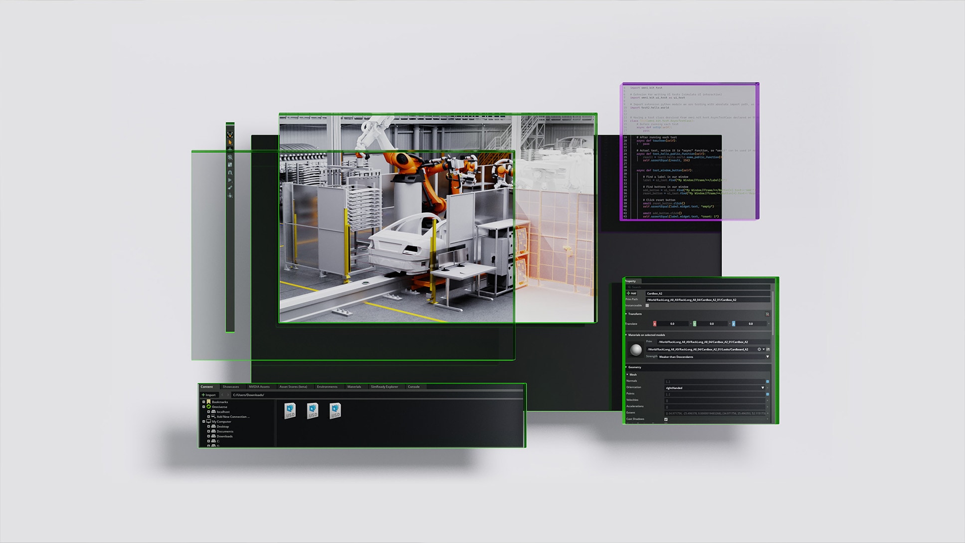 Primer industrijske simulacije in uporabe fizične umetne inteligence