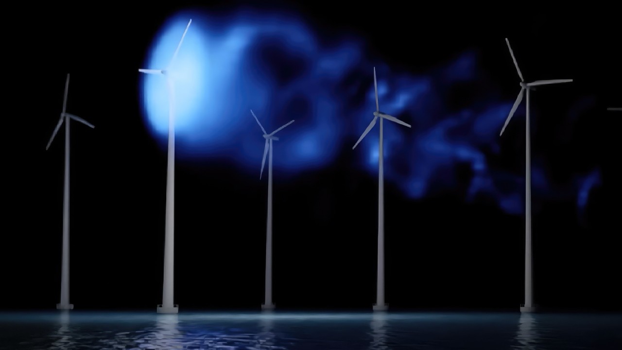 Simulierte Windmühlen