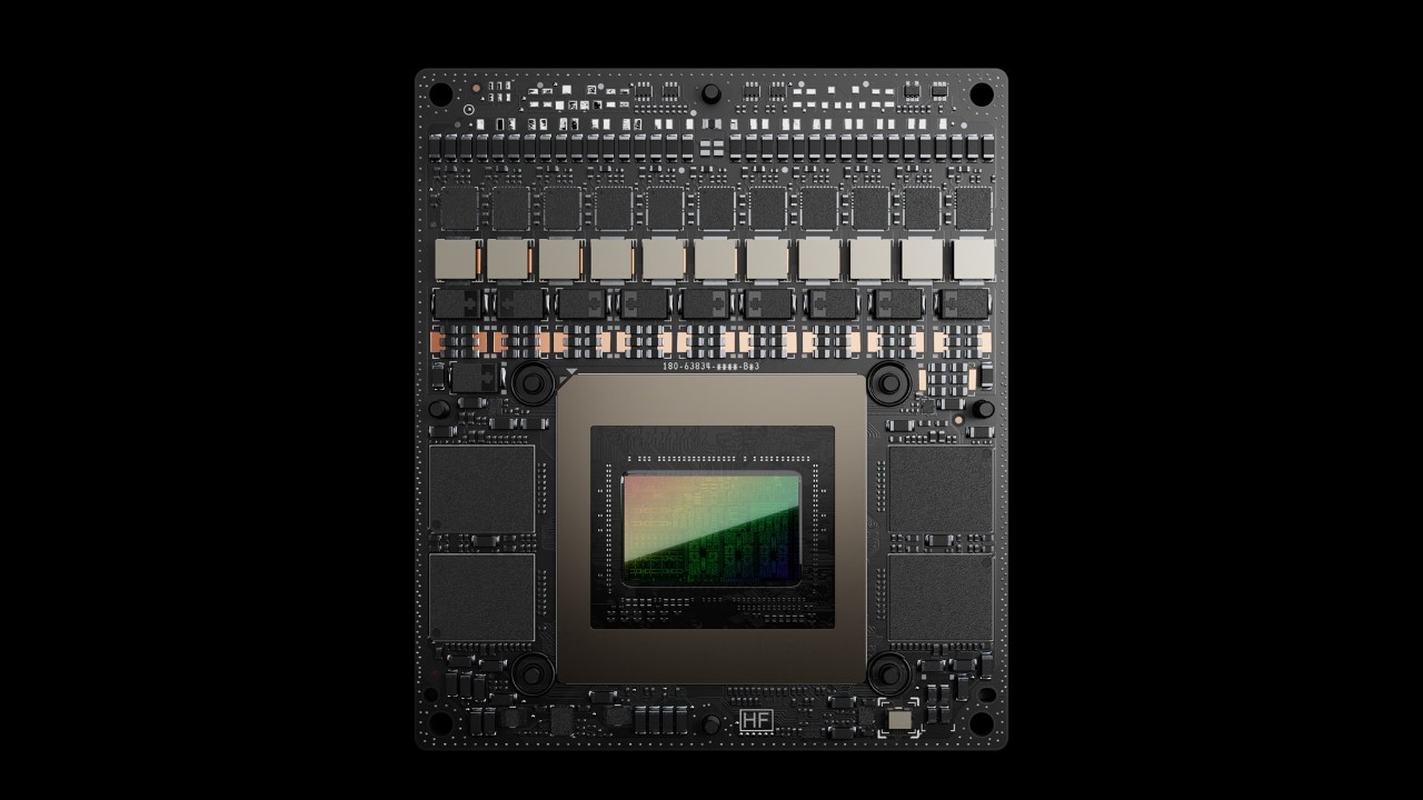 Vista frontal del módulo NVIDIA T5000 en fondo negro