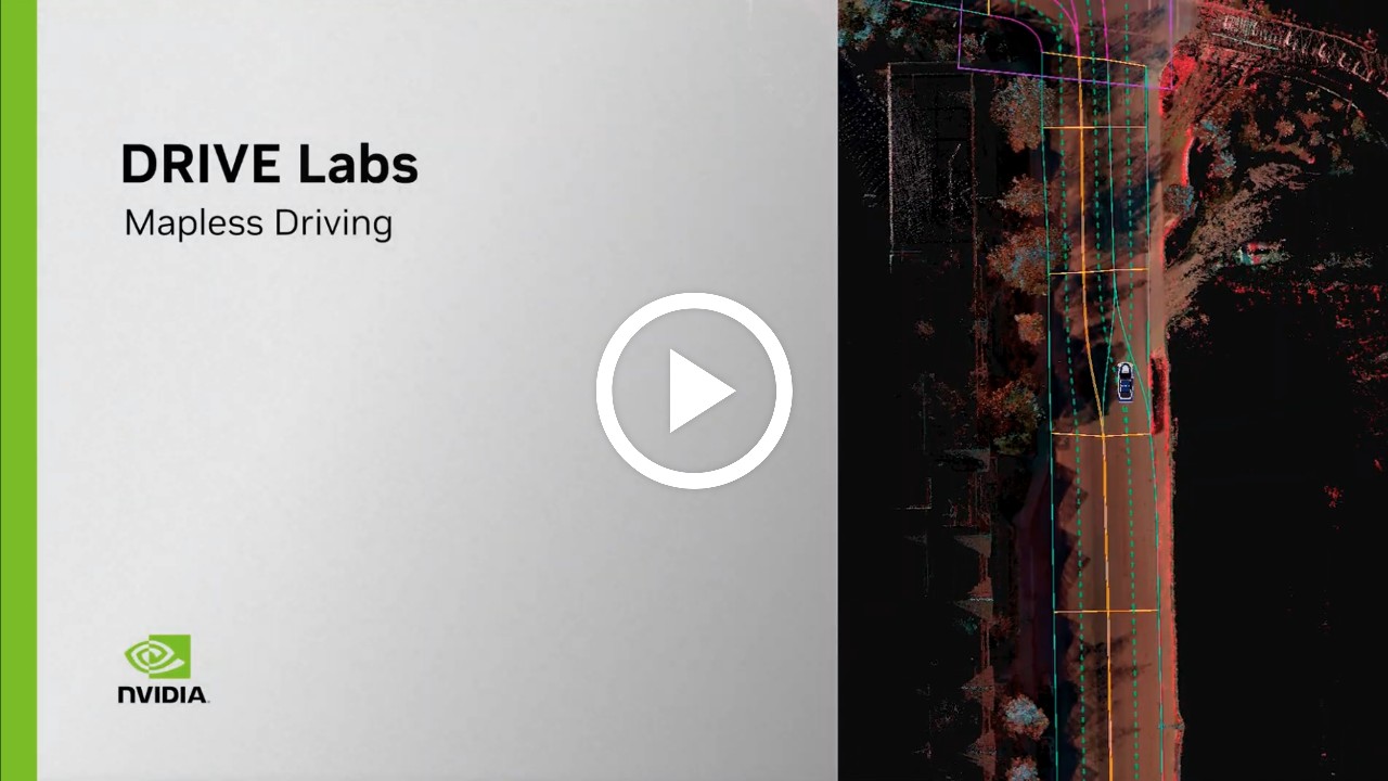 Vídeo que destaca la investigación sobre conducción sin mapas de NVIDIA