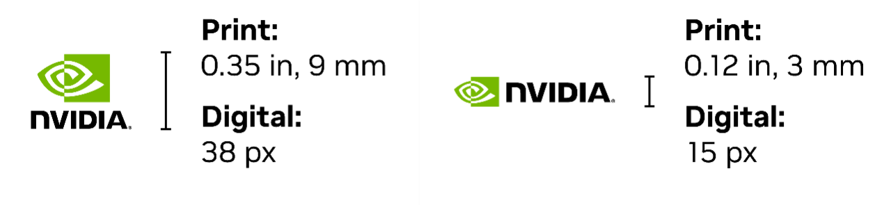 NVIDIA logo pixel sizes.