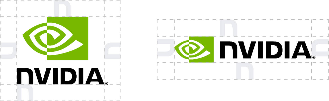 Clear space around the NVIDIA logo. 