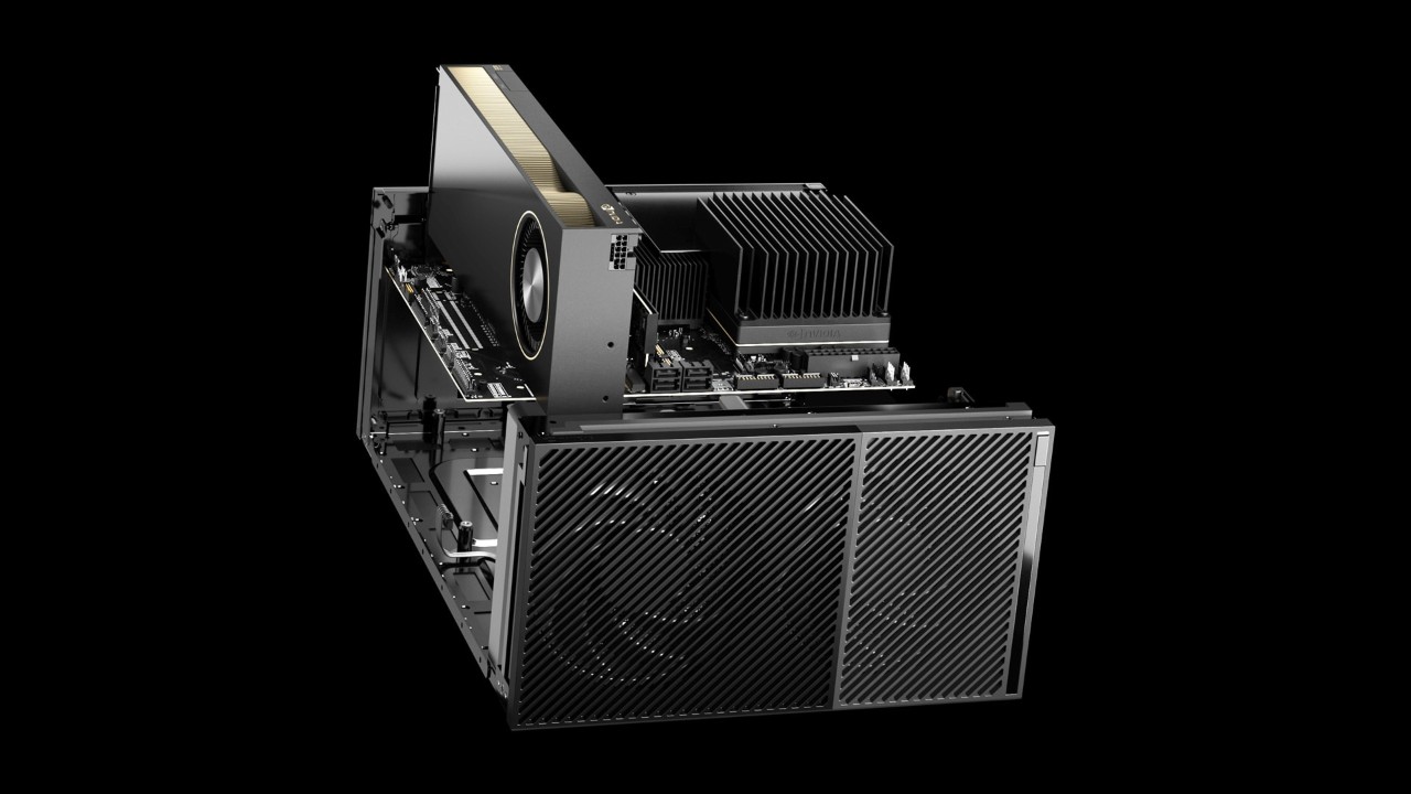 NVIDIA IGX Thor Developer kit in black background
