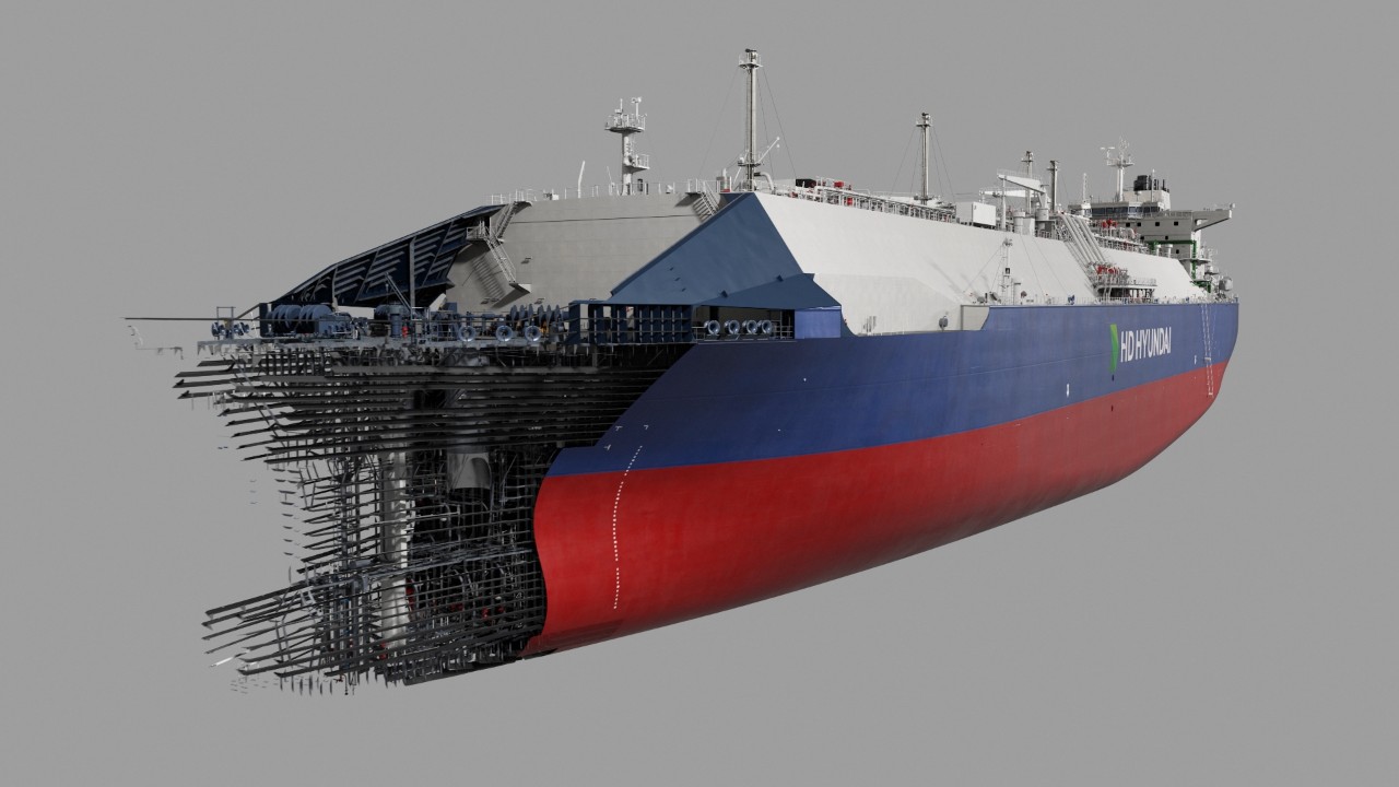 Digital twin of a ship visualized in Siemens TeamCenter X with NVIDIA Omniverse APIs.