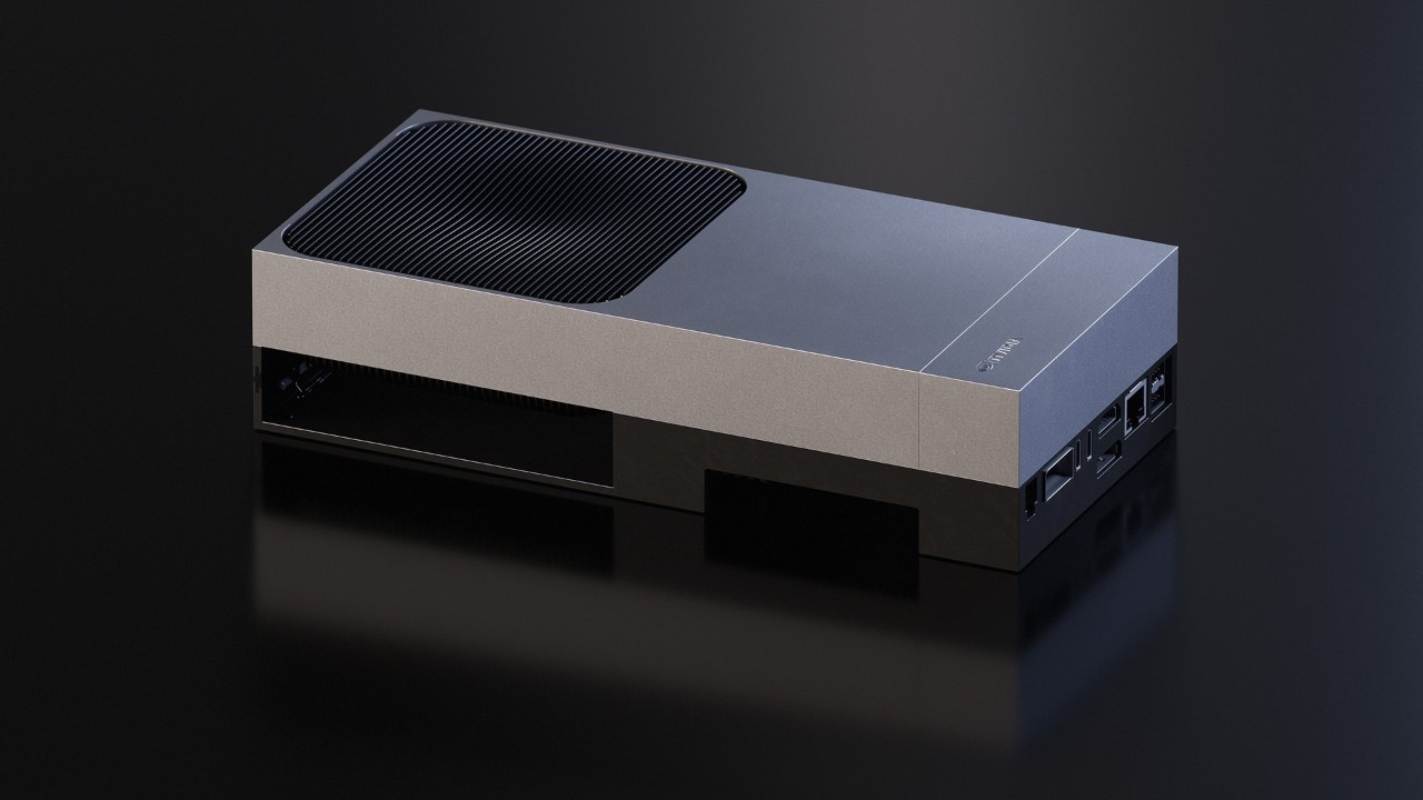 黒背景の NVIDIA IGX Thor 開発者キット Mini