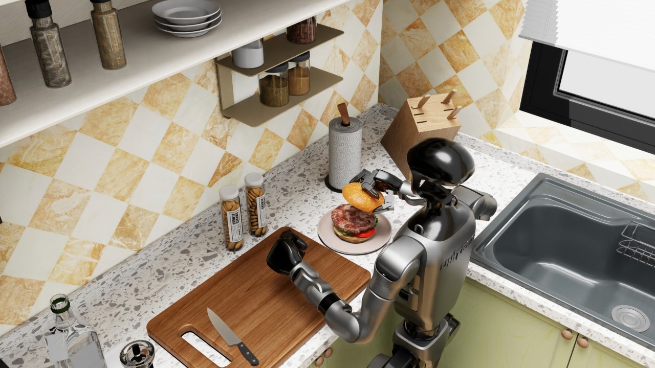 Un robot humanoide trabajando en un entorno de almacén