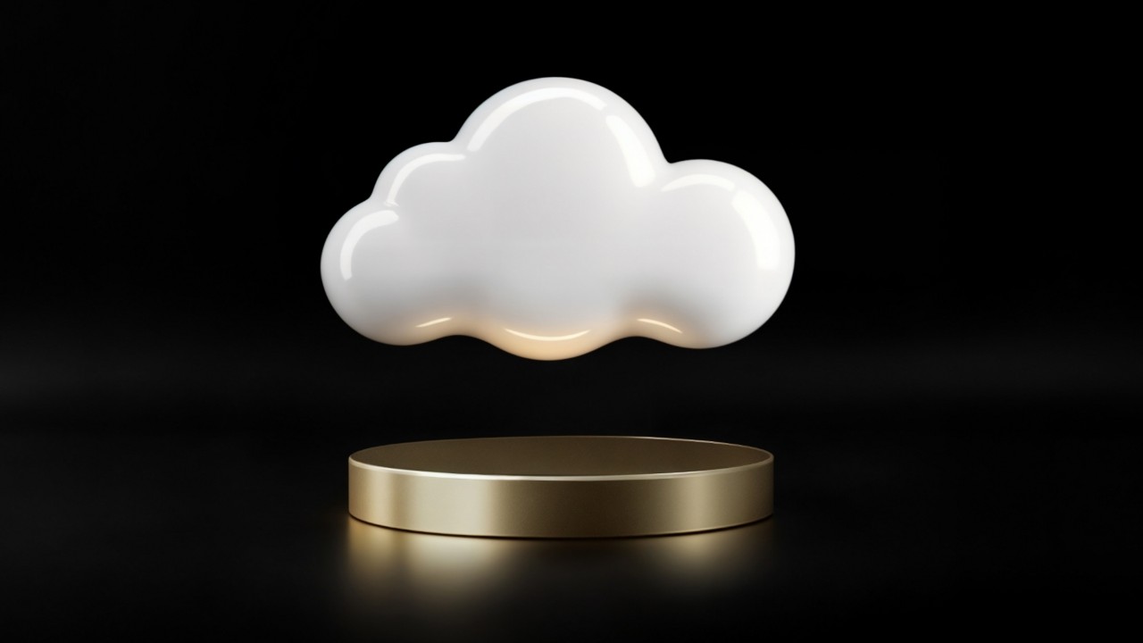 Imagen de nube sobre fondo negro para DGX Cloud