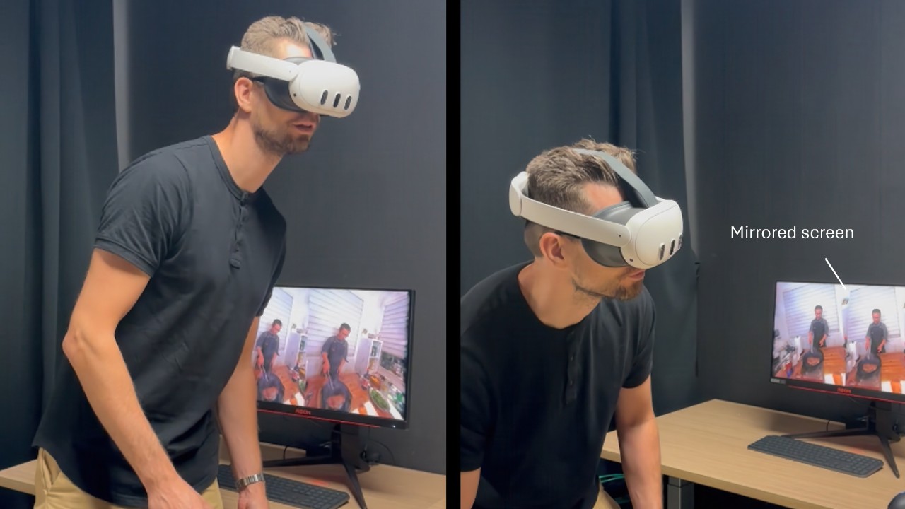 An image of a man testing Play4D: Accelerated and interactive free-viewpoint video streaming for VR and light field displays