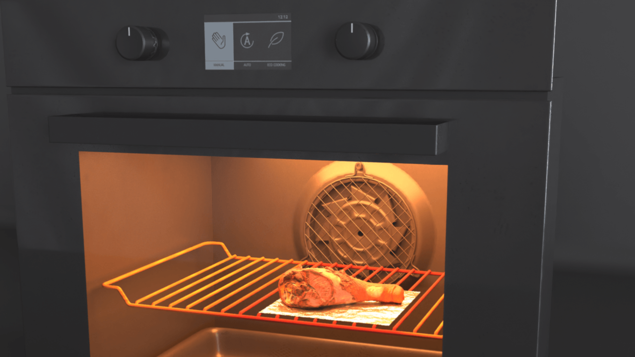  Baking a piece of turkey leg in the oven