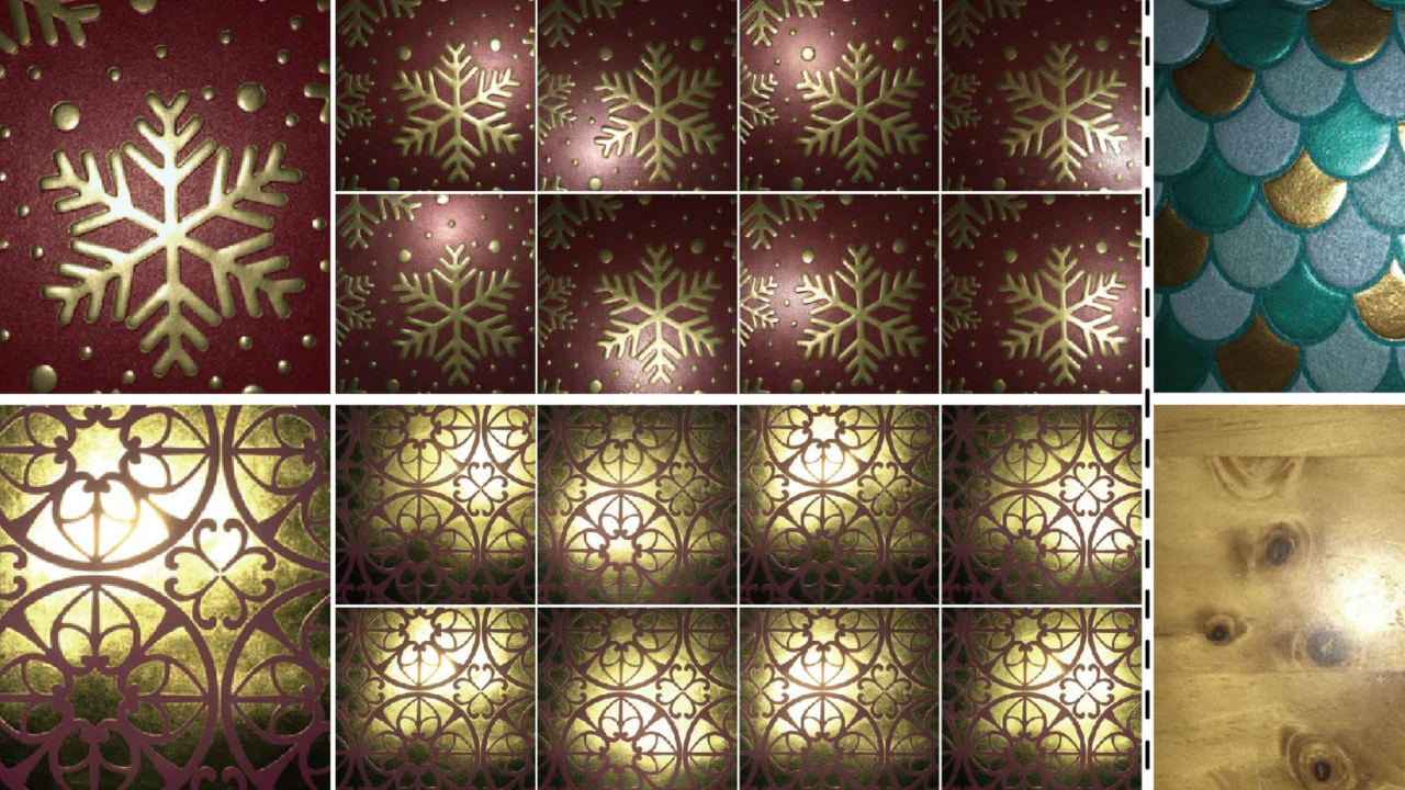  Computer-generated images of snowflakes and other objects