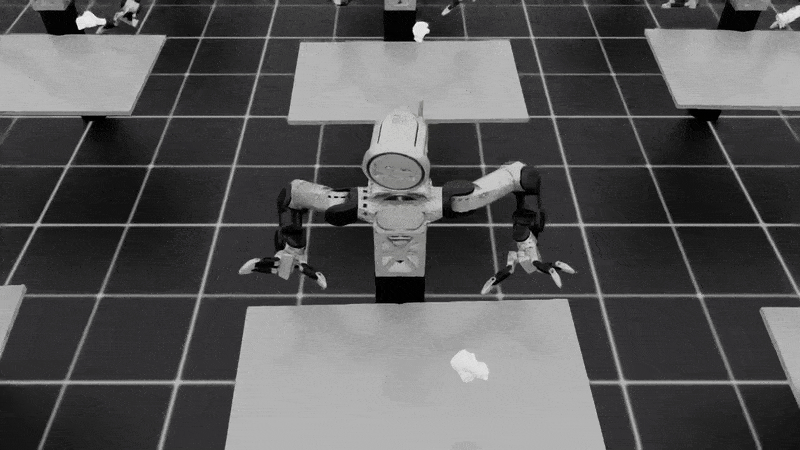 A GIF showing the teacher policy for Atlas being trained at scale using Isaac Lab.